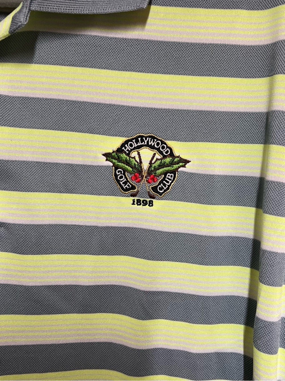 Nike Striped Golf Polo Shirt - Gray & Light Green - Picture 3 of 3